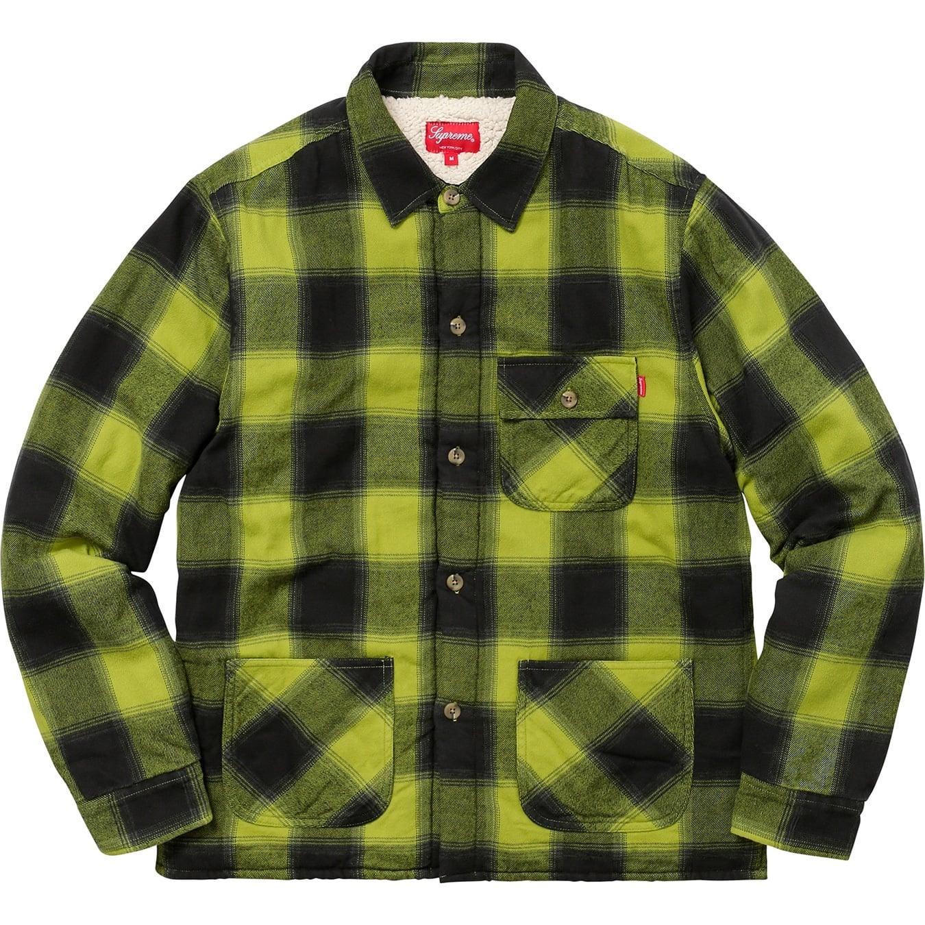 Buffalo Plaid Sherpa Lined Chore Shirt view 11